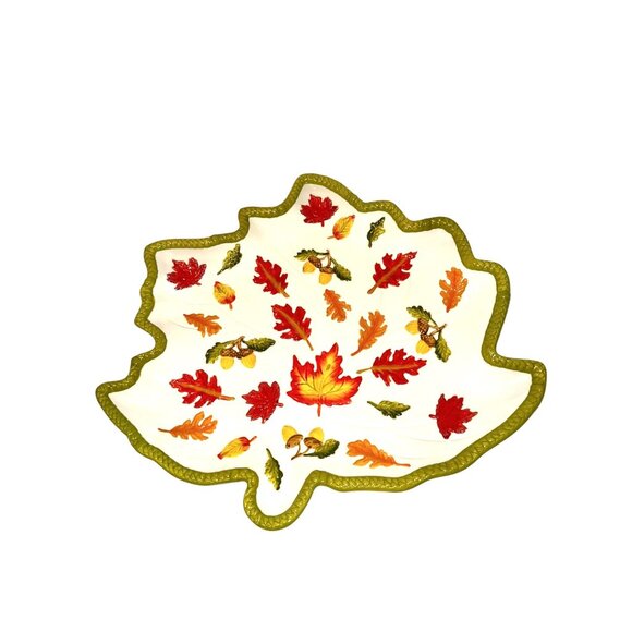 Temptations by Tara Seasonal Autumn Leaf Shaped Platter - Picture 3 of 6